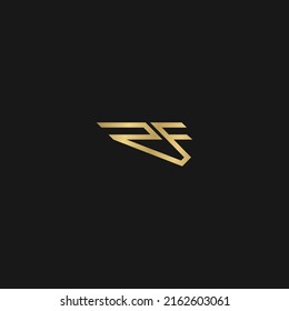 Letras alfabéticas Iniciales Logotipo Monograma FZ, ZF, F y Z