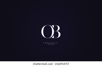 Alphabet letters Initials Monogram logo OB B O OB