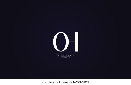 Alphabet Buchstaben Initial Monogram Logo OH HO H