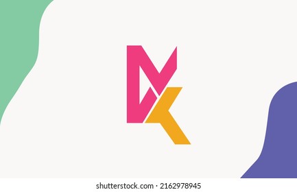 Alphabet letters Initials Monogram logo MK, KM, M and K