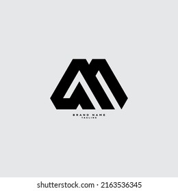 Alphabet letters Initials Monogram logo MA, AM, A and M