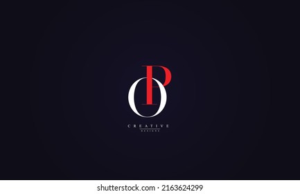  Alphabet letters Initials Monogram logo OP PO O P