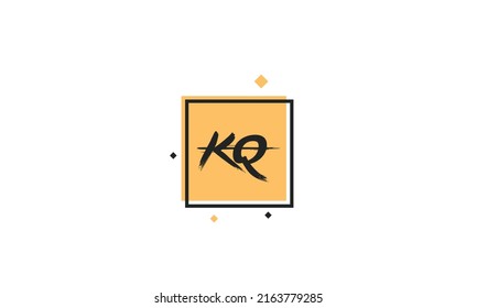 Letras alfabéticas Iniciales Logotipo Monograma KQ, QK, K y Q