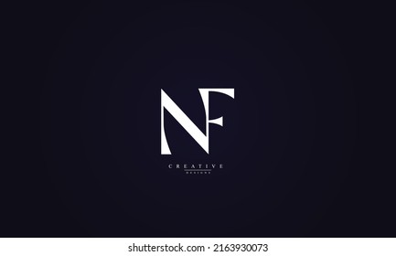 Letras alfabéticas Iniciales Monograma NF FN N F