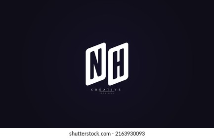 Alphabet letters Initials Monogram logo NH HN N H