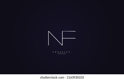 Alphabet letters Initials Monogram logo NF FN N F