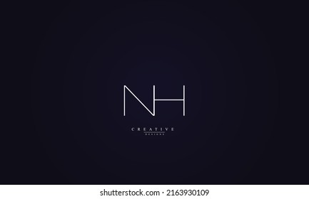 Alphabet letters Initials Monogram logo NH HN N H