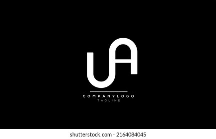 Alphabet letters Initials Monogram logo UA, UA INITIAL, UA letter