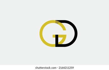 Alphabet letters Initials Monogram logo GD, DG, G and D