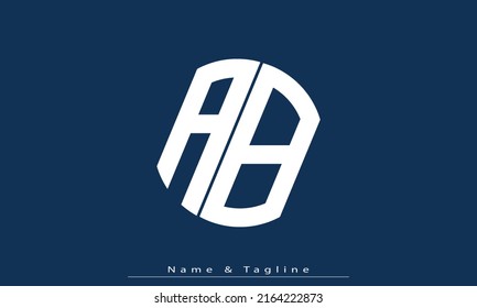Letras alfabéticas Iniciales Monograma AB , BA