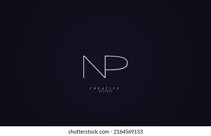 Alphabet letters Initials Monogram logo NP PN N P