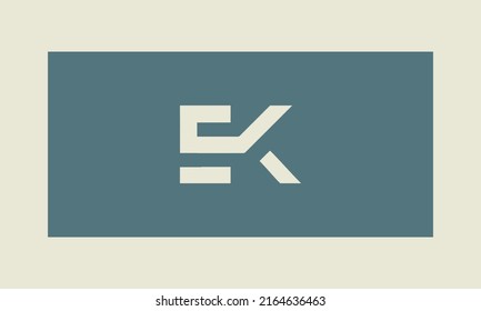 Alphabet letters Initials Monogram logo EK, KE, E and K