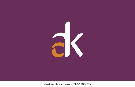Letras alfabéticas Iniciales Logotipo Monograma AK, KA, A y K