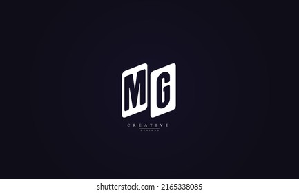 Letras alfabéticas Iniciales Monograma MG GM M G 