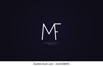 Letras alfabéticas Iniciales Monograma MF FM M F 