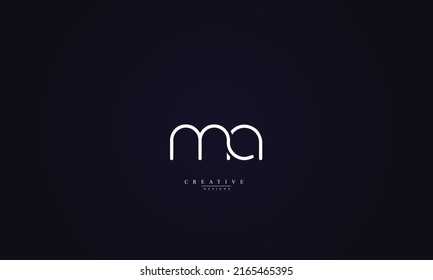Alphabet letters Initials Monogram logo MA AM M A