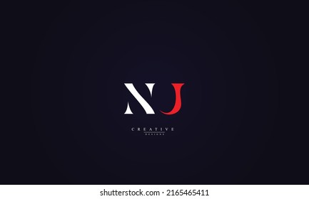 Alphabet letters Initials Monogram logo NU UN N U