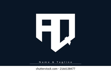 Alphabet letters Initial Monogram Logo AQ, QA