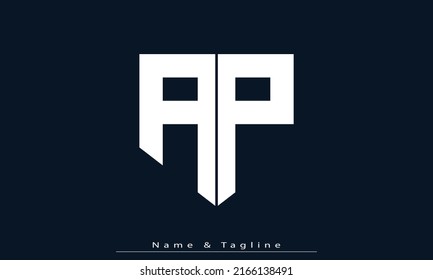 Letras alfabéticas Iniciales Monograma AP, PA