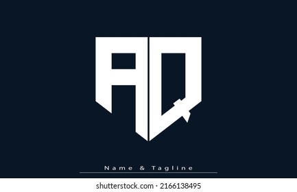 Letras alfabéticas Iniciales Logo Monograma AQ, QA