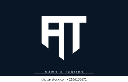 Alphabet letters Initials Monogram logo AT, TA