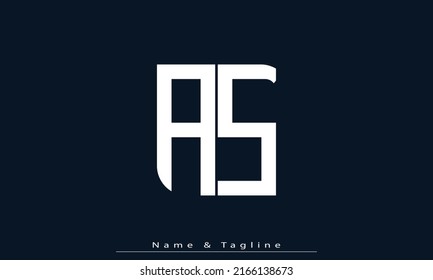 Alphabet letters Initials Monogram logo AS, SA