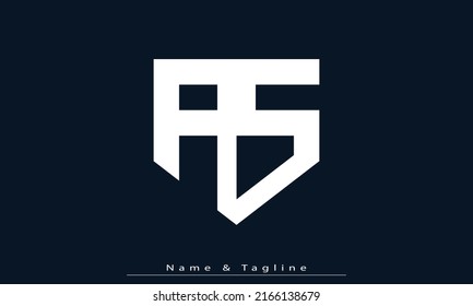Alphabet letters Initial Monogram Logo AS, SA
