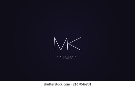 Alphabet letters Initial Monogram Logo MK KM M K