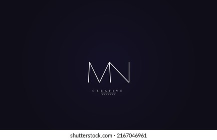 Alphabet letters Initials Monogram logo MN NM M N 