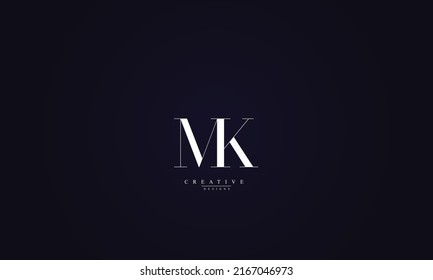 Alphabet letters Initials Monogram logo MK KM M K