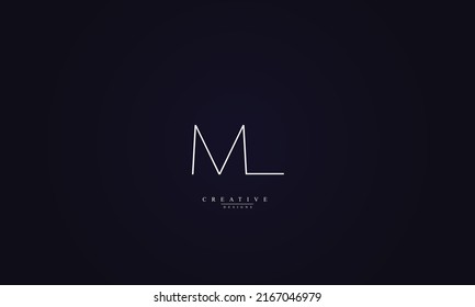 Alphabet letters Initials Monogram logo ML LM M L