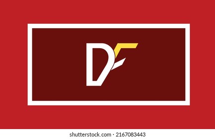 Letras alfabéticas Iniciales Monograma DF, FD, D y F