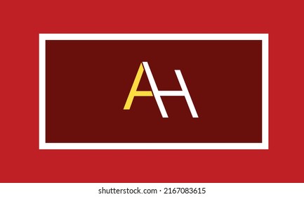 Alphabet letters Initials Monogram logo AH, HA, A and H