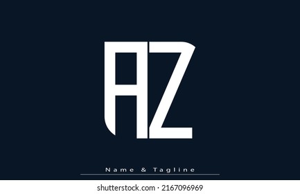 Letras alfabéticas Iniciales Logotipo Monograma AZ, ZA