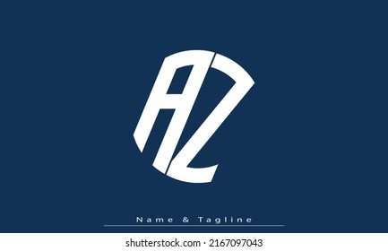 Alphabet letters Initials Monogram logo AZ, ZA