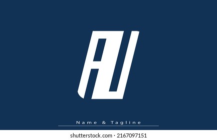 Alphabet letters Initials Monogram logo AU, UA