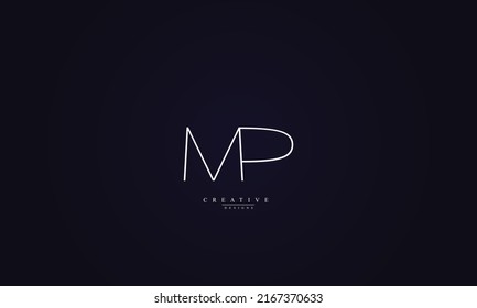 Alphabet letters Initials Monogram logo MP PM M P