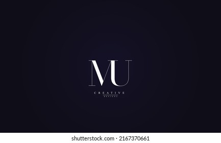 Alphabet letters Initials Monogram logo MU UM M U