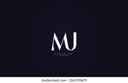 Alphabet letters Initials Monogram logo MU UM M U