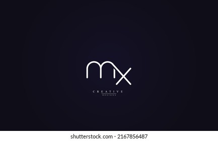 Alphabet letters Initials Monogram logo MX XM M X