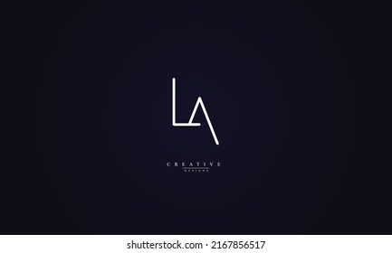 Alphabet letters Initial Monogram Logo LA AL L A 