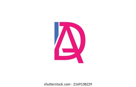 Letras alfabéticas Iniciales logotipo de monograma DA, AD, D y A