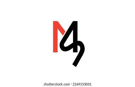 Letras alfabéticas Iniciales Monograma MS, SM, M y S