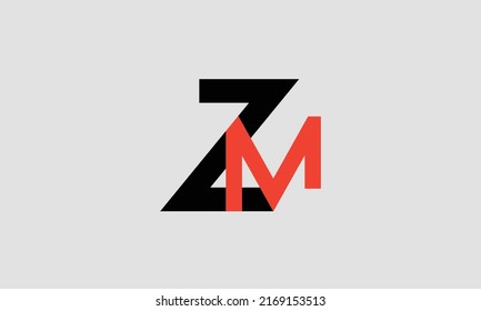 Alphabet letters Initials Monogram logo ZM, MZ, Z and M