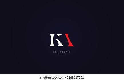 Letras alfabéticas Iniciales Monograma KA AK K A