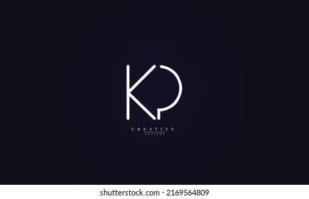 Alphabet letters Initials Monogram logo KP PK K P