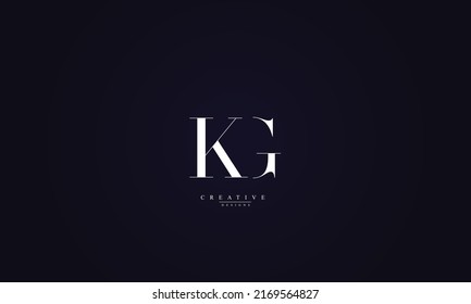 Alphabet letters Initials Monogram logo KG GK K G