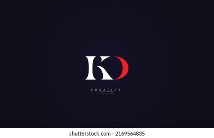 Alphabet letters Initials Monogram logo KD DK K D