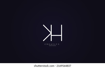 Alphabet letters Initials Monogram logo KH HK K H