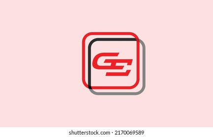 Letras alfabéticas Iniciales Logotipo de monograma GE, EG, G y E
